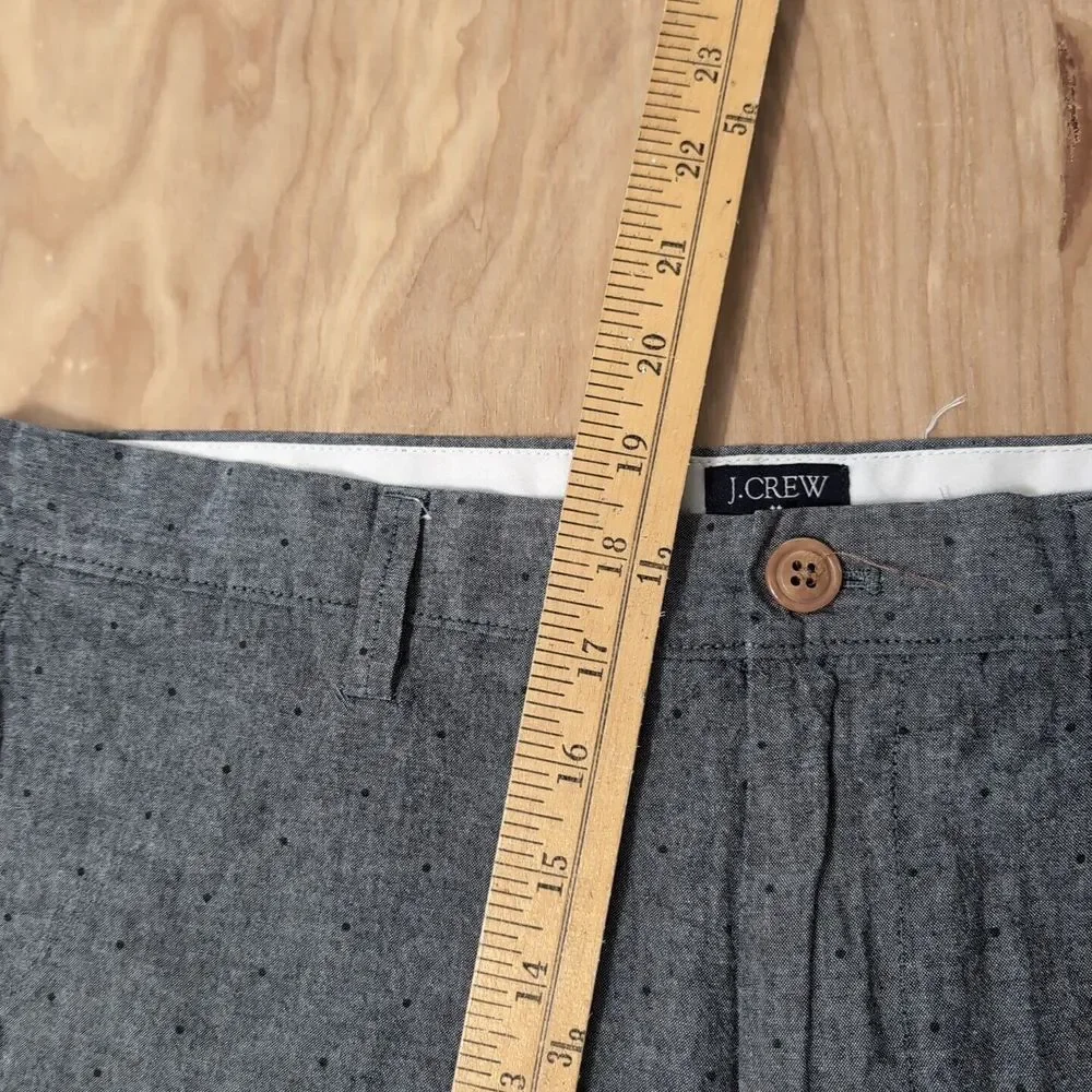 J Crew Shorts Mens 34‎ Gray Polka Dot Flat Front Chino Gramercy Lightweight